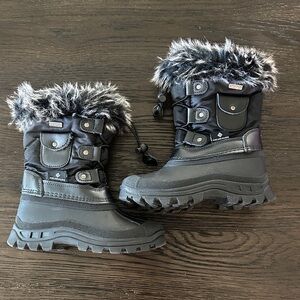 Dream Pairs Black Winter Boots with Faux Fur